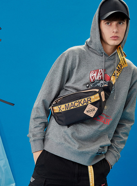 潮牌胸包男士单肩斜挎包休闲运动背包多功能韩版潮男包小腰包跨包