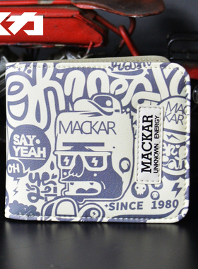 原宿钱包男女短款青年高中大学生日韩版动漫个性创意涂鸦情侣钱夹