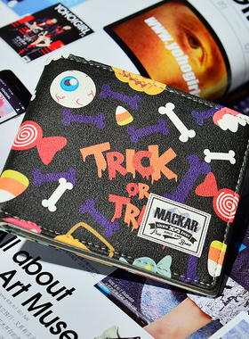 日系原宿钱包女短款ins嘻哈学生ulzzang韩版可爱小清新折叠钱夹潮