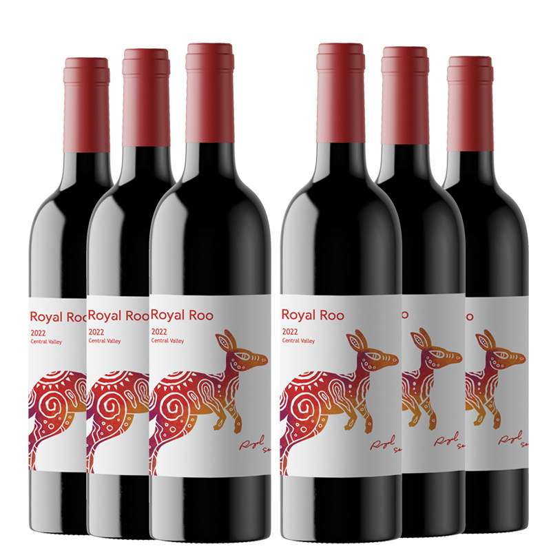 帝王袋鼠智利进口干红葡萄酒750ml*6整箱红酒礼盒装13.5度