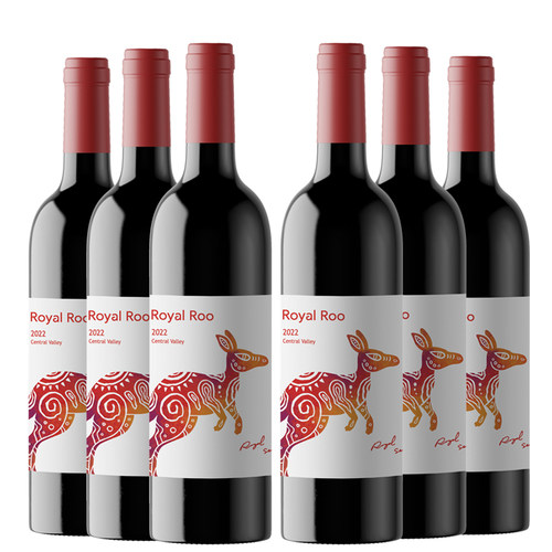 帝王袋鼠智利进口干红葡萄酒750ml*6整箱红酒礼盒装13.5度