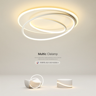 创意客厅灯圆形大气led吸顶灯简约现代卧室灯大厅灯房间中山灯具