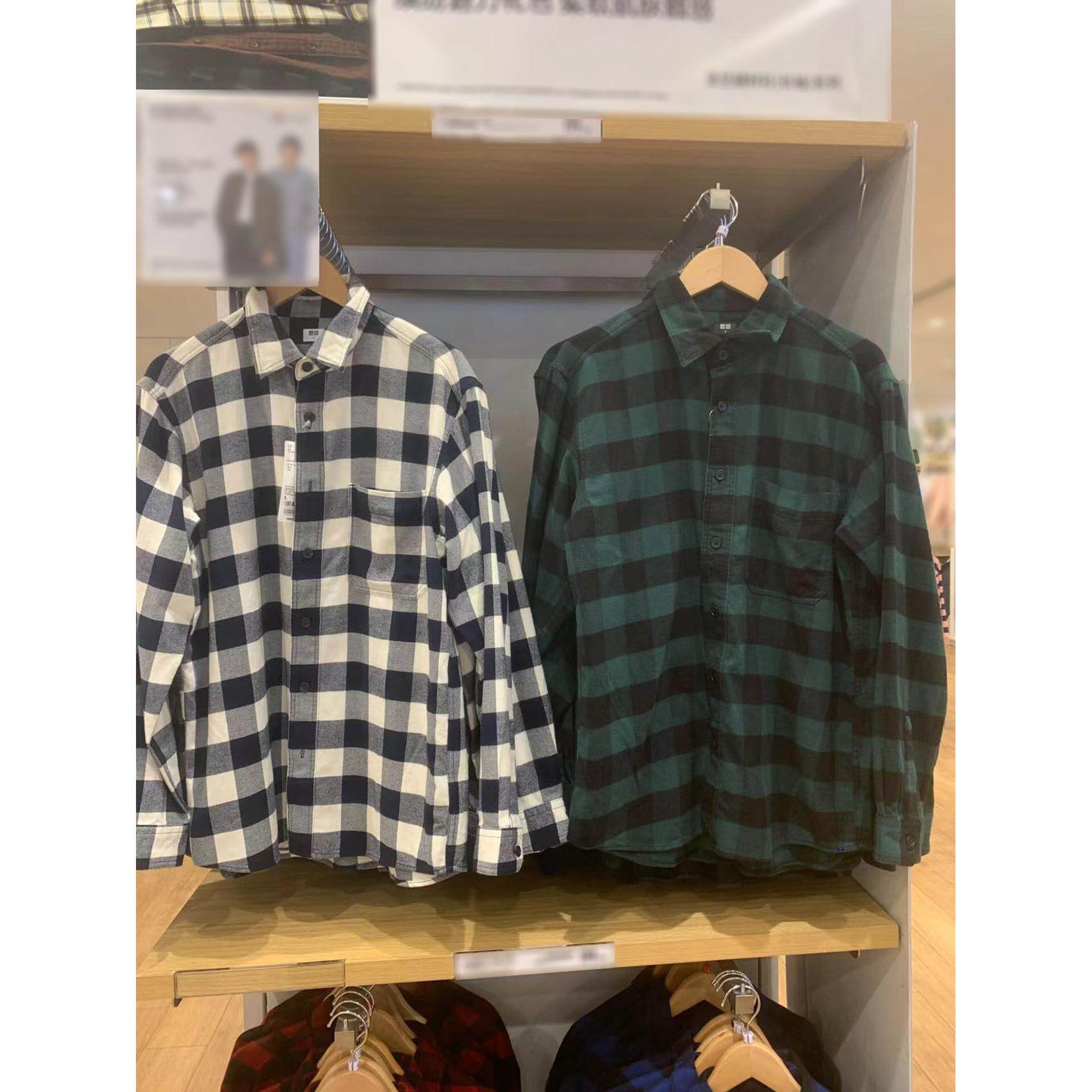 男装法兰绒格子衬衫纯棉长袖外套空调衣秋季新款2026薄外套POLO领