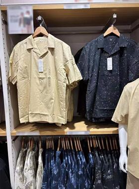 25夏新款男女装棉混纺印花开领衬衫短袖衬衣474521 474522 477644