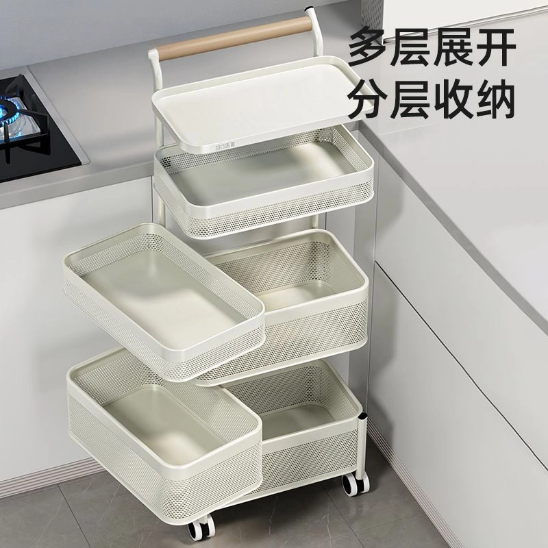 零食架子置物架客厅高颜值小推车大容量落地收纳架卧室床头多层架
