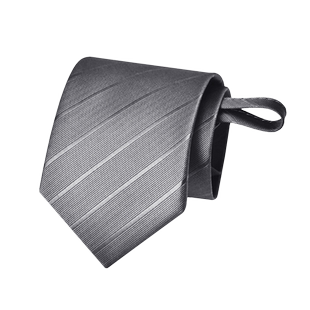 灰色领带男士商务正装拉链懒人免打结婚新郎职业黑色条纹一拉得潮