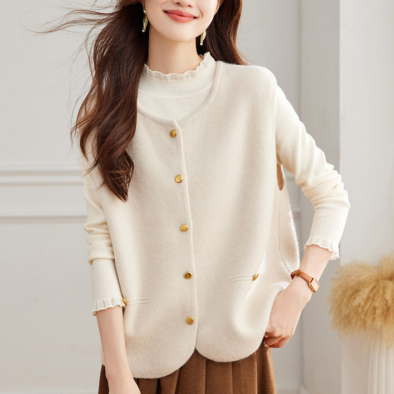 圆领针织开衫马甲女2026春新款百搭款，券后77.05元