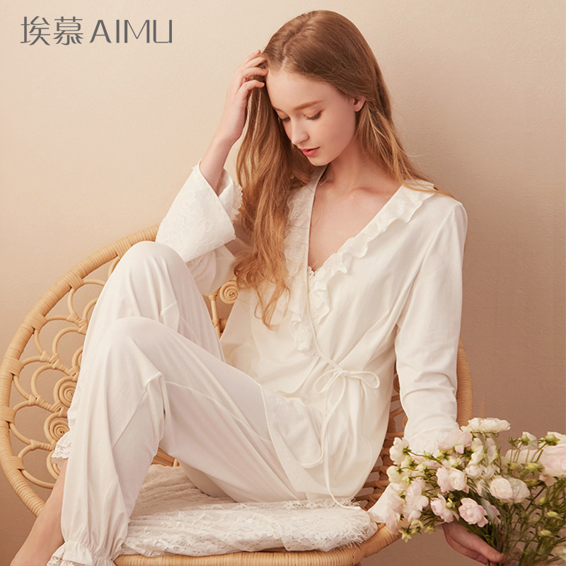 埃慕月子服三件套夏季薄款产后孕妇家居服产妇哺乳喂奶睡衣春秋