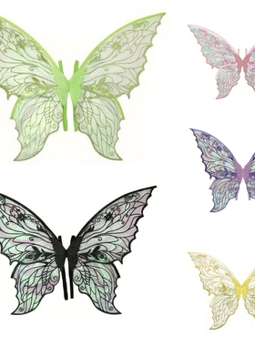 cos花仙子紫色翅膀小精灵儿童背饰成人天使蝴蝶翅膀幼儿演出派对