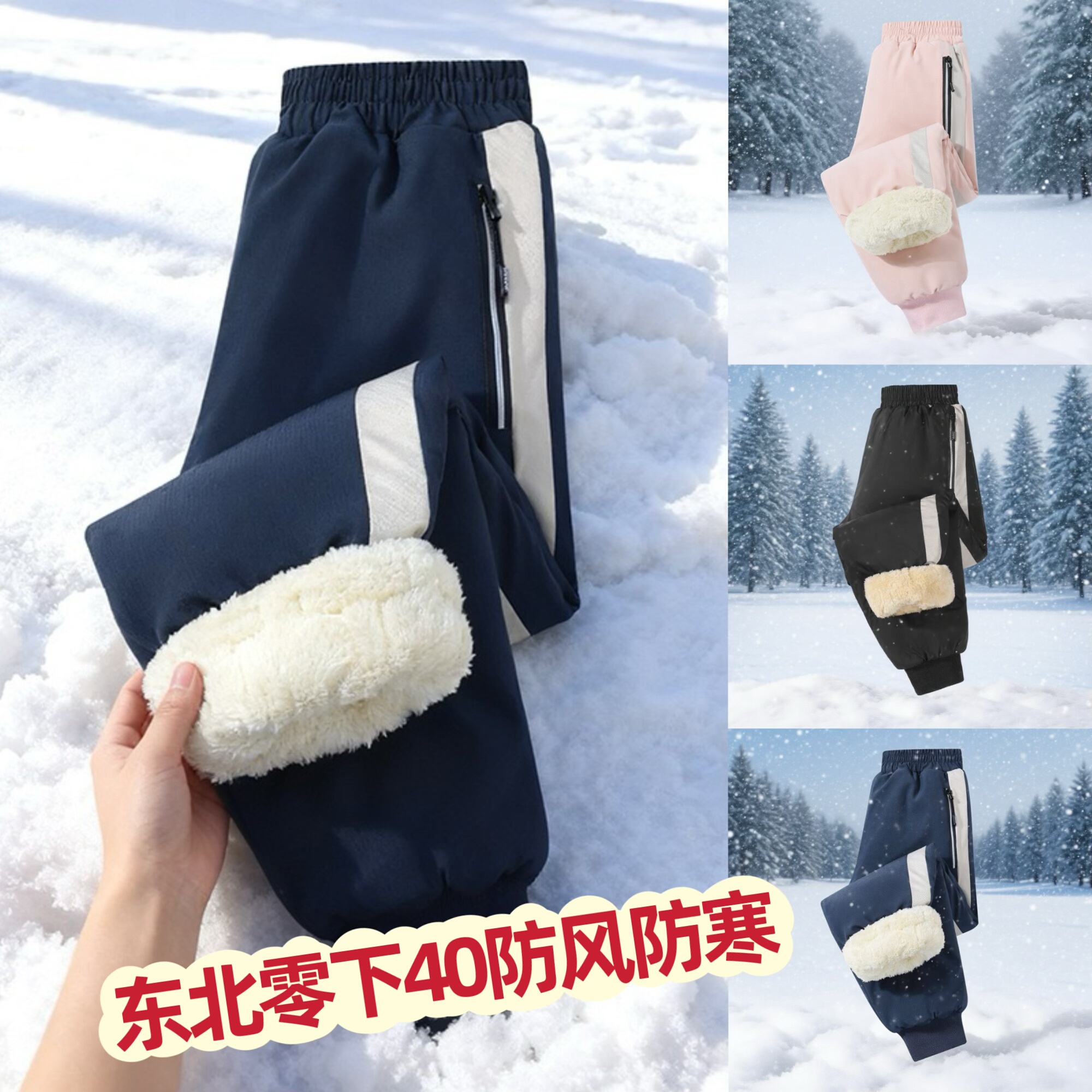 东北零下40度冲锋棉裤儿童加厚羊羔绒保暖男童女童中大童加绒裤子,童装/婴儿装/亲子装,裤子,淘宝优惠券,粉丝福利购,淘宝优惠卷