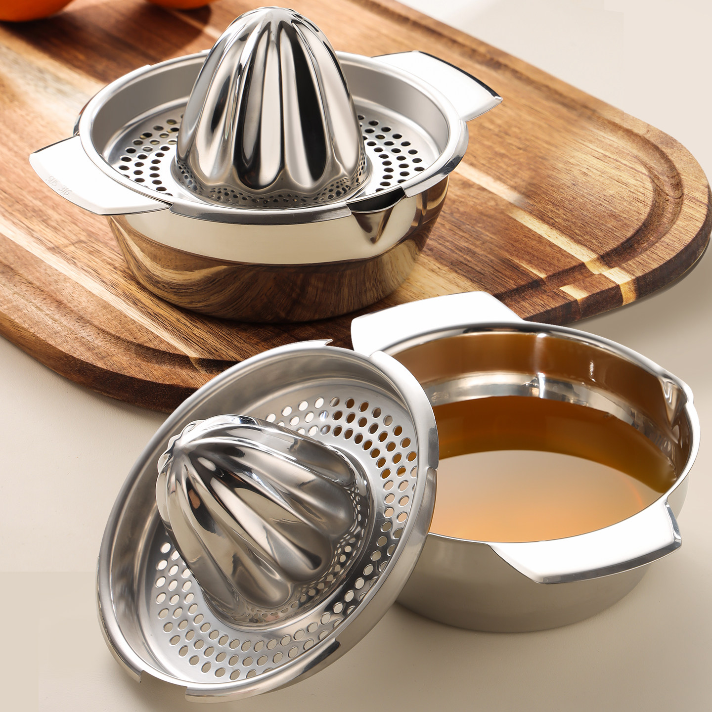 316钢压汁碗使用方便容量大