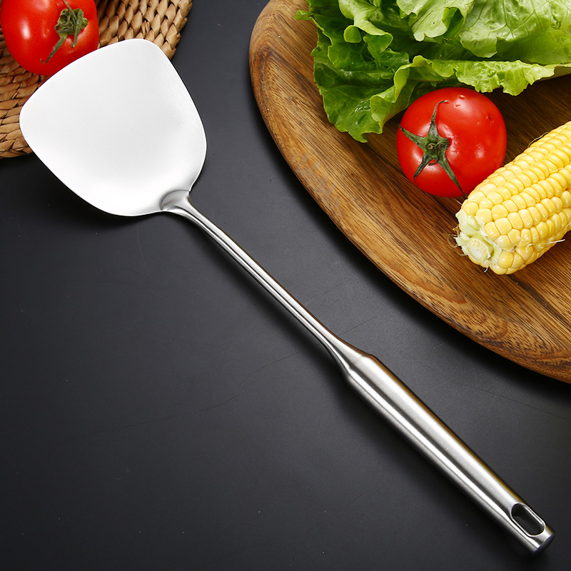 不锈钢铁锅铲家用炒菜铲子厨房具产子中式单个装一体加厚防烫加长