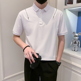 2023新款夏季短袖T恤男拉链设计感潮牌Polo衫半袖A313-3303-P55，男装T恤，电商A313