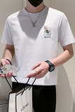 2023新款夏季短袖T恤男潮牌印花圆领半袖体恤A313-5822-P48，男装T恤，电商A313