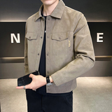 夹克男2025新款秋季翻领潮牌麂皮男装外套上衣服A313-PY58-P145，男装夹克，电商A313