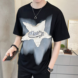 2023新款夏季短袖T恤男潮牌印花卡通男装半袖A313-7828-P48控价69，男装T恤，电商A313