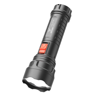 雅格手电筒强光可充电超亮远射户外便携式小型led灯家用停电应急