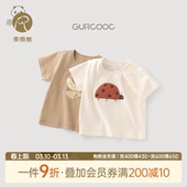 婴儿童上衣休闲卡通夏装 薄款 衣服 T恤夏季 乖奇熊男女宝宝纯棉短袖