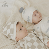 新生儿产房可爱胎帽春秋季 u先试用 婴幼儿护囟门帽宝宝小帽子