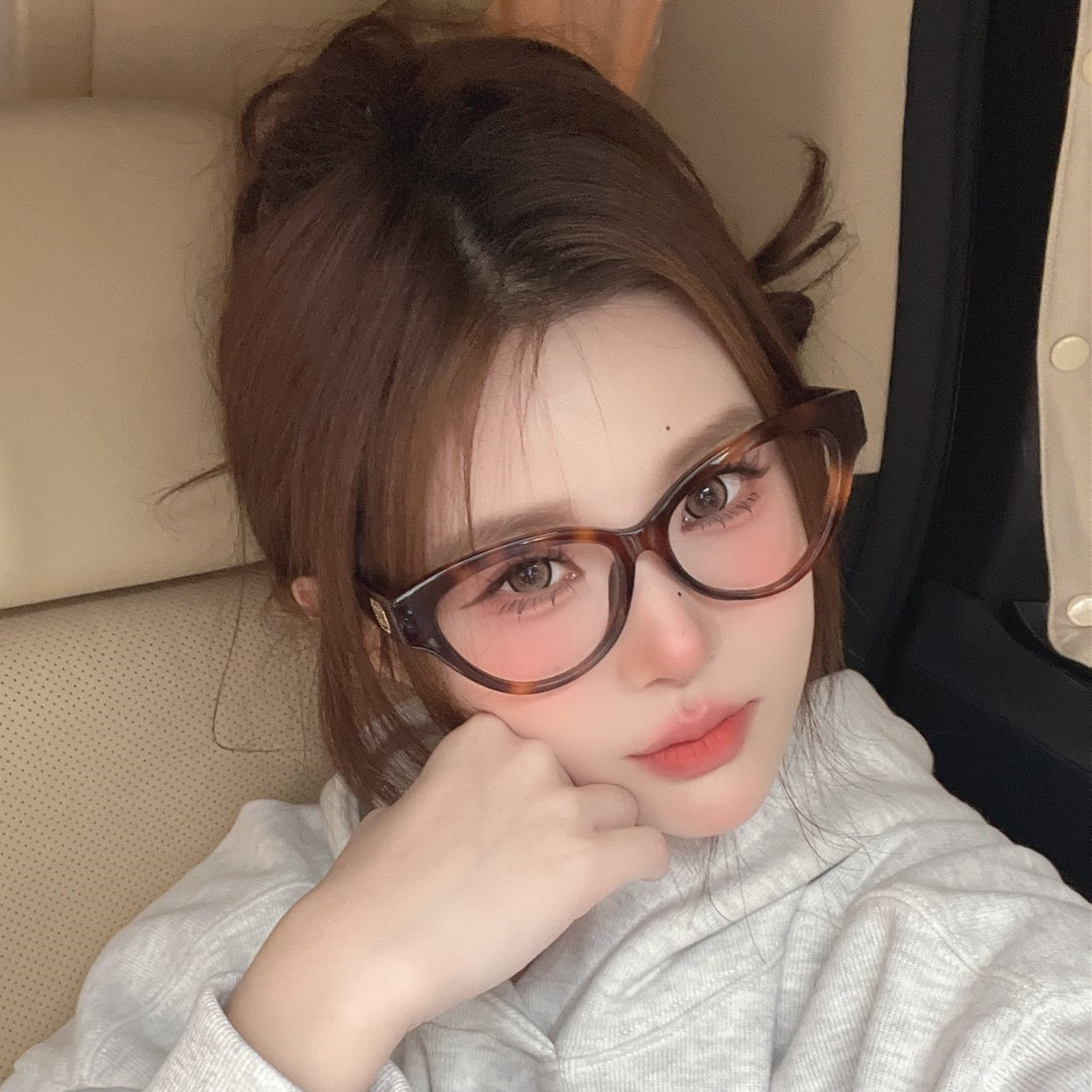 小香眼镜框女近视眼镜架男防蓝光变色镜大脸显瘦黑框素颜镜CH3436