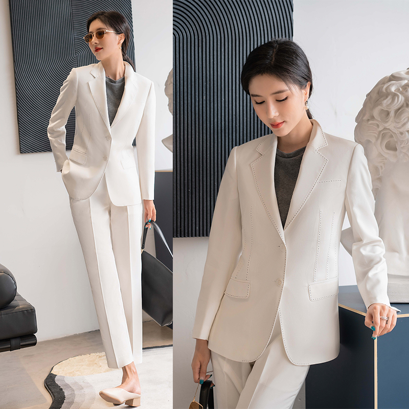 高端职业装版型超好挺括白西服