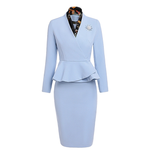 职业套装女装冬季新款OL时尚女神范主持人西装外套面试工作服工装