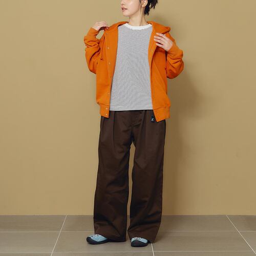 26AW 小野人联名涤棉混纺TC Chino Pant女士宽松褶裥阔腿裤休闲裤
