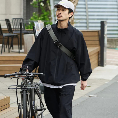 25AW南贵之FS超轻弹性聚酯纤维干爽透气宽松运动休闲抽绳夹克裤子