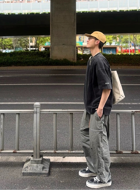 独家SSZ PARA ZIP PANTS日系宽松工装军事风休闲拉链裤坐禅抽绳裤