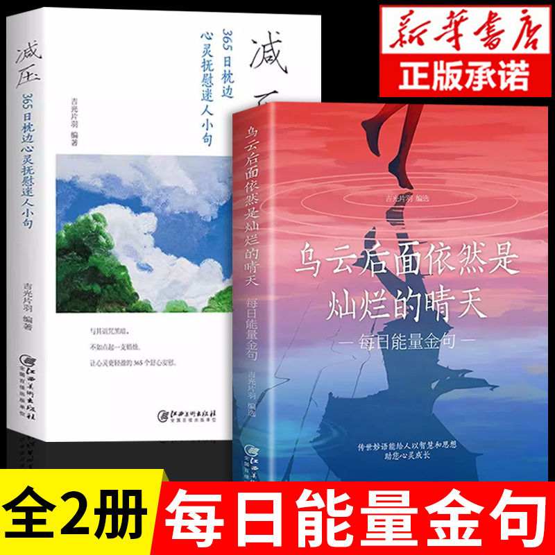 官方正版】乌云后面依然是灿烂的晴天+减压全套2册正版停止内耗启迪心灵感悟人生励志正能量名人名言书经典语录每日能量金句箴言 书籍/杂志/报纸 儿童文学 原图主图