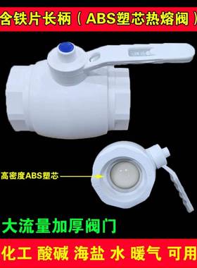 PR热熔全塑芯球阀 ABS高密大度球阀20 25流量大通径防腐耐腐阀P门