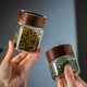 小号迷你精致便携茶叶罐透明玻璃家用密封罐防潮茶叶盒旅行储存罐