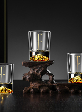 金山二两白酒杯套装50ML高级感玻璃中式一两家用酒杯子创意酒具