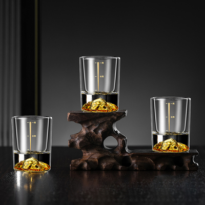 金山二两白酒杯套装50ML高级感玻璃中式一两家用酒杯子创意酒具