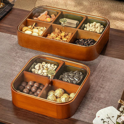 新中式实木干果盘收纳盒