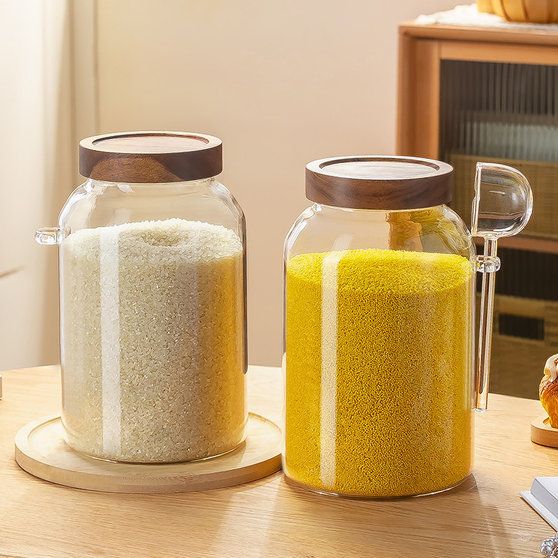 玻璃米桶储米箱家用装米的容器密封防潮大米收纳盒防虫面 面粉储,厨房/烹饪用具,米桶/米缸,淘宝优惠券,粉丝福利购,淘宝优惠卷
