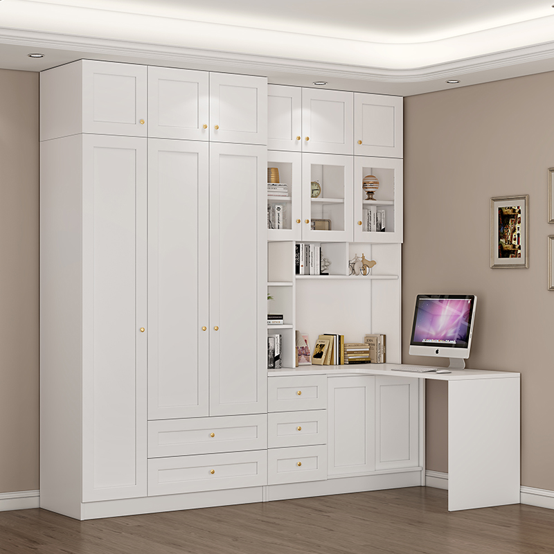 简约现代电脑桌衣柜组合