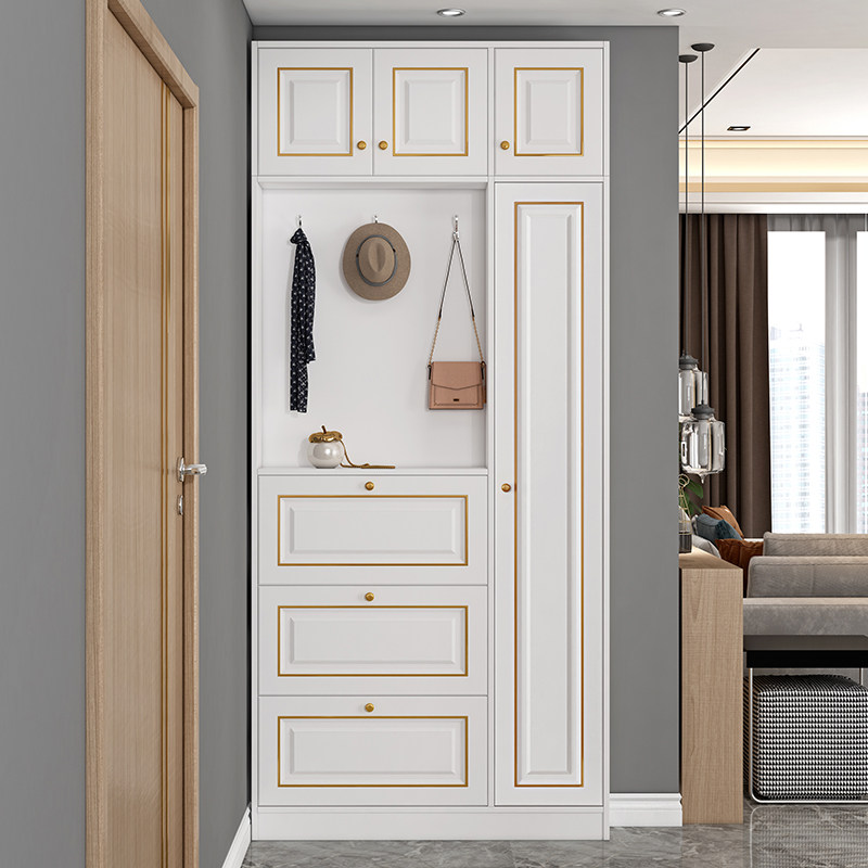 靠墙实木颗粒板玄关多功能门厅柜