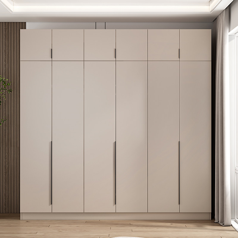 2024新款衣柜家用卧室一门到顶免拉手实木衣橱定制对开门