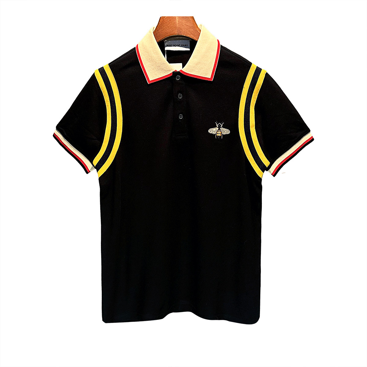 NET RED POLO SHIRT MENS TRENDY BRAND INS EMBROIDERY BEE LAPEL SHORT-SLEEVED T-SHIRT FASHION HALF-SLEEVED TOP LOOSE SUMMER