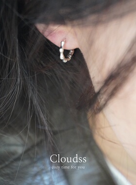 Cloudss「竹涧」S925纯银耳扣冷淡风简约百搭通勤耳饰