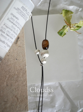 「秋日果实」美拉德色系 S925纯银一款多戴长款秋冬毛衣链