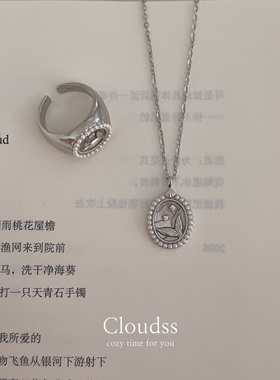 Cloudss「亚特兰蒂斯」INS风小众设计925纯银女复古鱼尾纯银项链