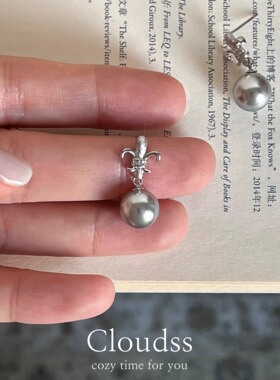 「春醒鸢尾」小众高级感鸢尾花灰色珍珠简约气质春夏耳饰女