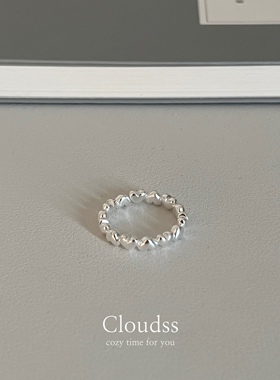 Cloudss「蓬蓬爱心」 颠倒爱心开口s925纯银戒指