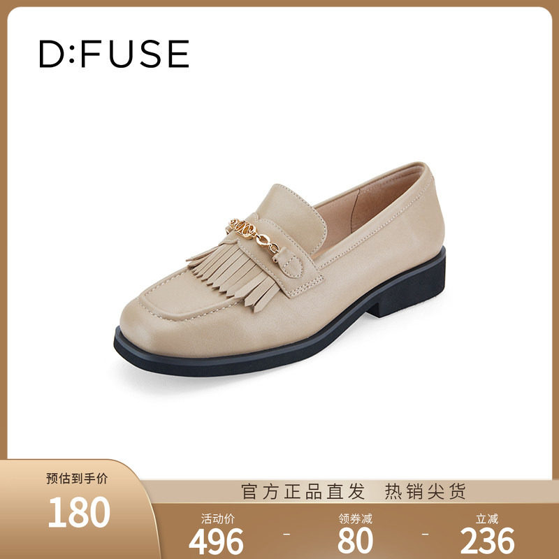 DFuse迪芙斯复古方头乐福鞋女