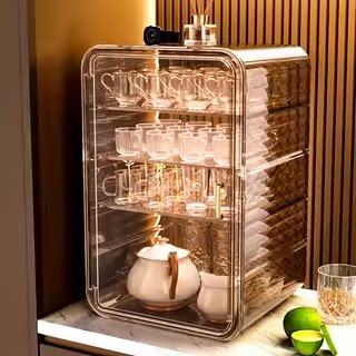 星优防尘收纳架桌面多层杯架