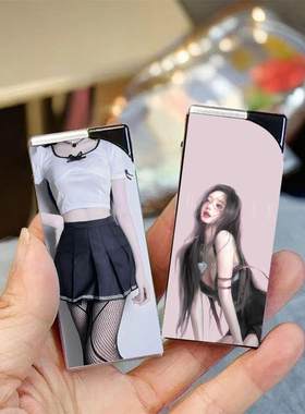 性感美女系列防风打火机充气蓝焰直冲高颜值网红爆款便携创意个性