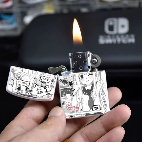 二次元动漫美少女煤油砂轮打火机