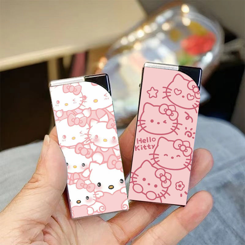 hellokitty凯蒂猫防风打火机蓝焰直冲高颜值网红爆款金属外壳新款